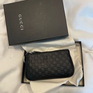 Gucci 544476 Black Micro-gg Leather Key/ Card Case